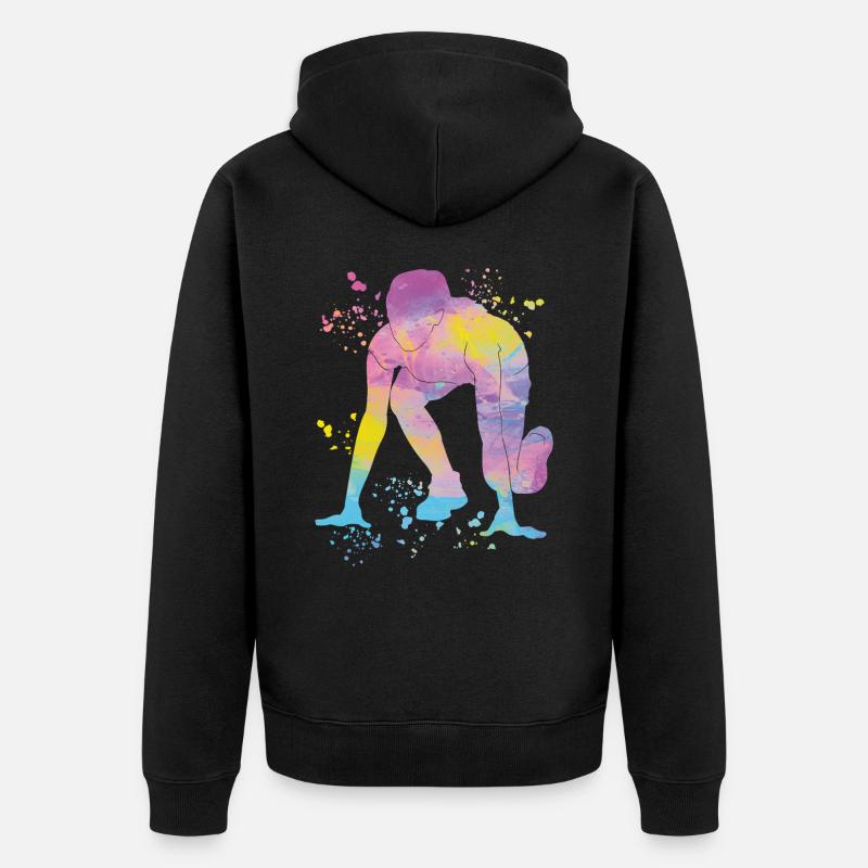 Sprinter Colorsplash Sprintender Sprint - Unisex Premium Bio Zip Hoodie - Schwarz