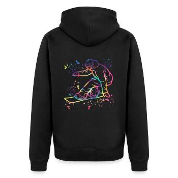 Snowboarder Snowboarding Snowboard - Veste à capuche bio Premium Unisexe - noir - Dos - Nico (187cm)