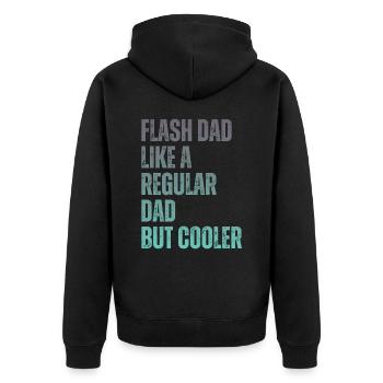 Bloc Flash Papa Boulderer - Veste à capuche bio Premium Unisexe - noir - Dos - Nico (187cm)