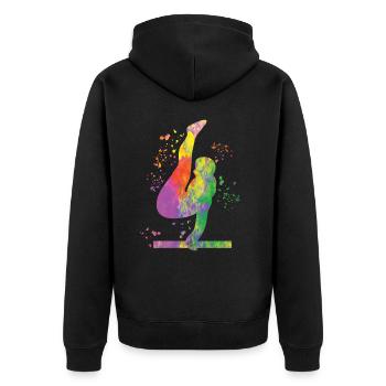 Gymnastics Parallel Bars Artistic Gymnastics - Unisex Premium Organic Zip Hoodie - black - Back - Nico (187cm)