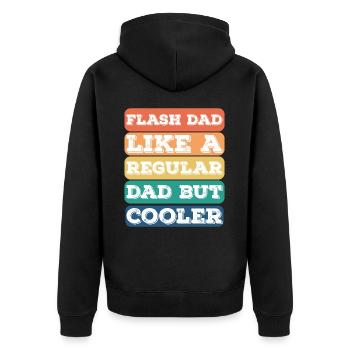 Bloc Flash Papa Boulderer - Veste à capuche bio Premium Unisexe - noir - Dos - Nico (187cm)