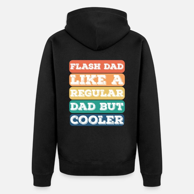 Bouldering Flash Papa Boulderer - Unisex Premium Bio Zip Hoodie - Schwarz