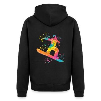 Snowboarder Snowboarding Snowboard - Unisex Premium Bio Zip Hoodie - Schwarz - Hinten - Nico (187cm)