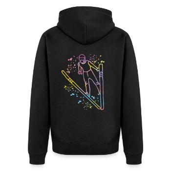 Vol à ski Ski nordique Saut à ski - Veste à capuche bio Premium Unisexe - noir - Dos - Nico (187cm)