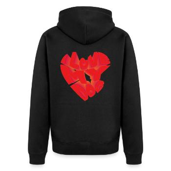 I love my dog. - Unisex Premium Bio Zip Hoodie - Schwarz - Hinten - Nico (187cm)