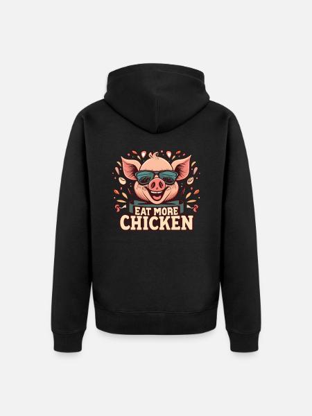 Funny pig with sunglasses - Unisex Premium Organic Zip Hoodie - black