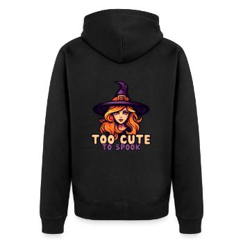 Sorcière d’Halloween - Trop mignon pour effrayer! - Veste à capuche bio Premium Unisexe - noir - Dos - Nico (187cm)