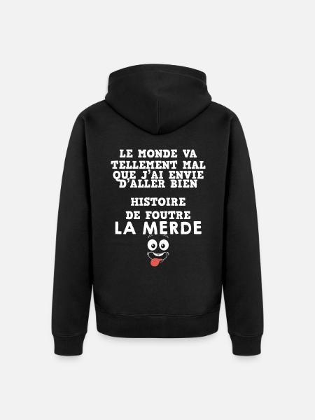 Optimiste et Joyeux - Veste à capuche bio Premium Unisexe - noir