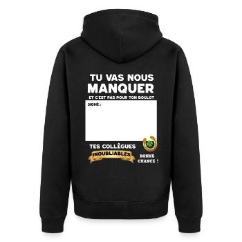 Collègue Tu Vas Nous Manquer - Veste à capuche bio Premium Unisexe - noir - Dos - Nico (187cm)