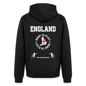 England - Unisex Premium Bio Zip Hoodie - Schwarz - Hinten - Nico (187cm)