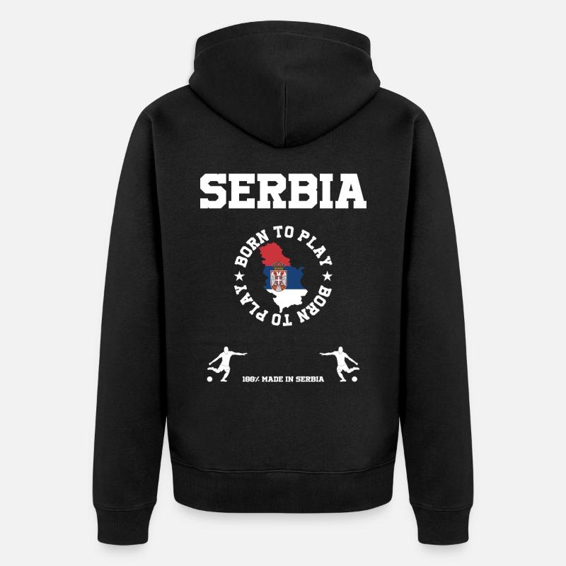 Serbie - Veste à capuche bio Premium Unisexe - noir