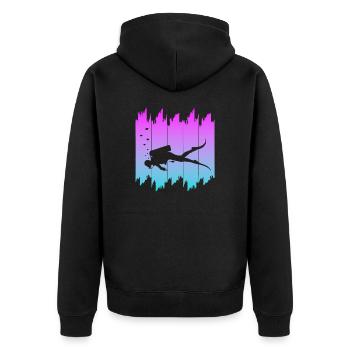 Tauchen, Scuba Diving - Unisex Premium Bio Zip Hoodie - Schwarz - Hinten - Nico (187cm)