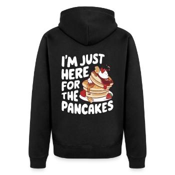 Pancakes Frühstück Essen Pancake - Unisex Premium Bio Zip Hoodie - Schwarz - Hinten - Nico (187cm)