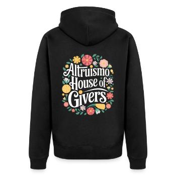 Altruisme Don désintéressé Donner d’école - Veste à capuche bio Premium Unisexe - noir - Dos - Nico (187cm)