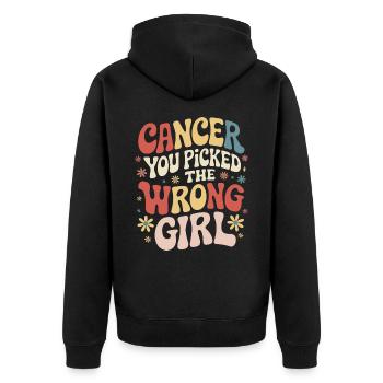 Sensibilisation au cancer Cancer Cancer du sein - Veste à capuche bio Premium Unisexe - noir - Dos - Nico (187cm)