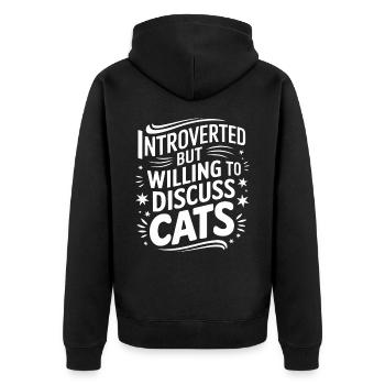 Introvertierter asozialer introvertierter - Unisex Premium Bio Zip Hoodie - Schwarz - Hinten - Nico (187cm)