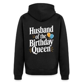 Ehemann Ehegatte Familie Hochzeit - Unisex Premium Bio Zip Hoodie - Schwarz - Hinten - Nico (187cm)