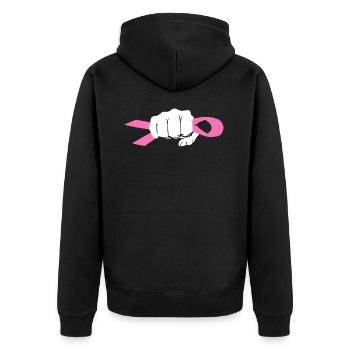 CHEMISE DE CANCER DE COMBAT - Veste à capuche bio Premium Unisexe - noir - Dos - Nico (187cm)
