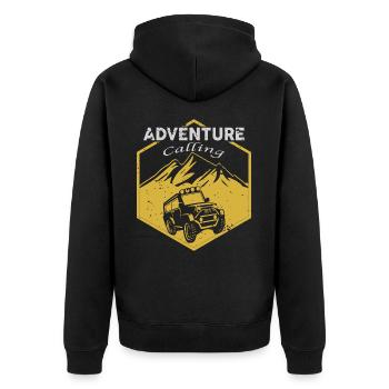 Tout-terrain Aventure Calling, 4x4, 4x4, 4x4 - Veste à capuche bio Premium Unisexe - noir - Dos - Nico (187cm)