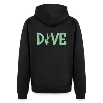 Dive - Tauchen Taucher Geschenk - Unisex Premium Bio Zip Hoodie - Schwarz - Hinten - Nico (187cm)