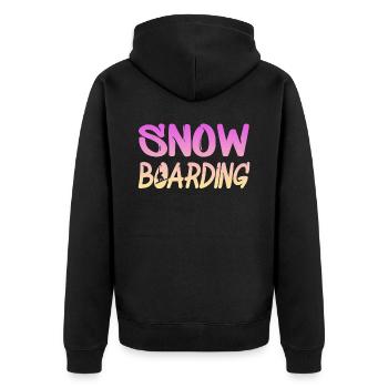 snowboarding - Unisex Premium Bio Zip Hoodie - Schwarz - Hinten - Nico (187cm)