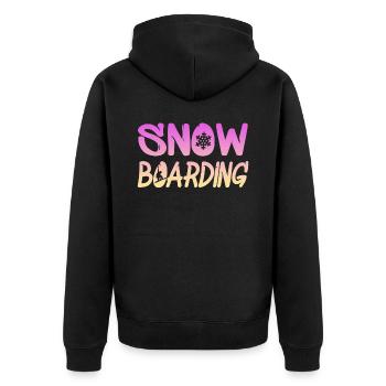 snowboarding - Unisex Premium Bio Zip Hoodie - Schwarz - Hinten - Nico (187cm)