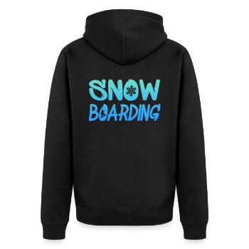 snowboarding - Unisex Premium Bio Zip Hoodie - Schwarz - Hinten - Nico (187cm)