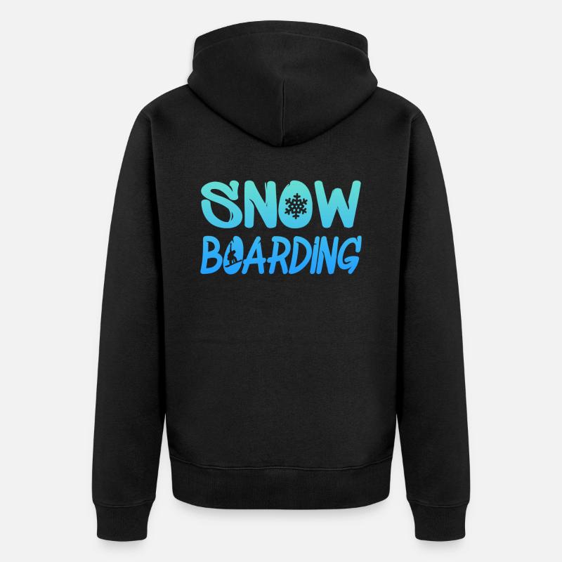 snowboarding - Unisex Premium Bio Zip Hoodie - Schwarz