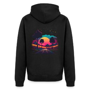 80s Summer Vibe - Unisex Premium Organic Zip Hoodie - black - Back - Nico (187cm)