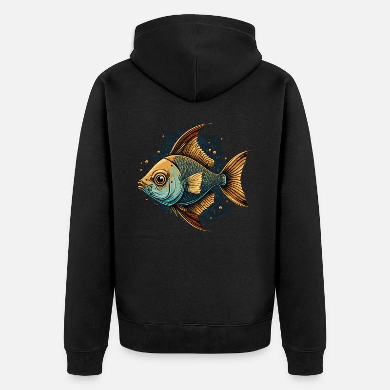 Fische in freier Wildbahn - Unisex Premium Bio Zip Hoodie - Schwarz