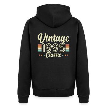 Vintage 1995 Classic, Cadeau D'anniversaire 28 Ans - Veste à capuche bio Premium Unisexe - noir - Dos - Nico (187cm)