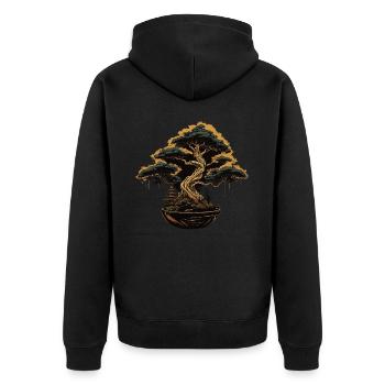 Bonsai in the Dark - Unisex Premium Organic Zip Hoodie - black - Back - Nico (187cm)