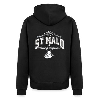 St Malo sailing supplies - Veste à capuche bio Premium Unisexe - noir - Dos - Nico (187cm)