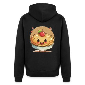 Thanksgiving-Kuchen - Unisex Premium Bio Zip Hoodie - Schwarz - Hinten - Nico (187cm)