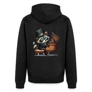Raton laveur à bascule - Veste à capuche bio Premium Unisexe - noir - Dos - Nico (187cm)
