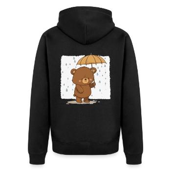 Bear Necessities - Unisex Premium Organic Zip Hoodie - black - Back - Nico (187cm)