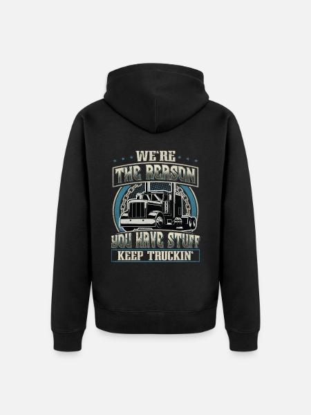 LKW Fahrer - Unisex Premium Bio Zip Hoodie - Schwarz