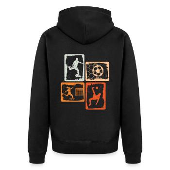 Fußballspieler Fußball Spieler Kinder Fußballer - Unisex Premium Bio Zip Hoodie - Schwarz - Hinten - Nico (187cm)