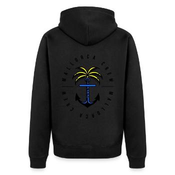 Mallorca Crew Anker Palme - Unisex Premium Bio Zip Hoodie - Schwarz - Hinten - Nico (187cm)