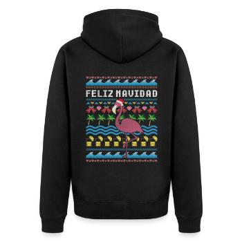 Feliz Navidad Ugly Christmas - Unisex Premium Organic Zip Hoodie - black - Back - Nico (187cm)
