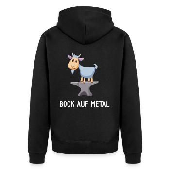 Metal-Musik Frontmann Band Gitarrist - Unisex Premium Bio Zip Hoodie - Schwarz - Hinten - Nico (187cm)