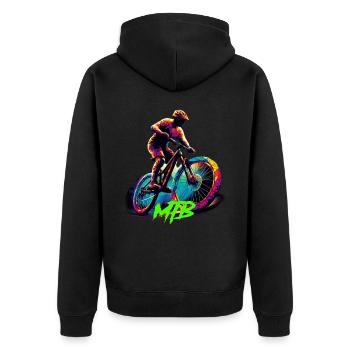 Vélo VTT - Veste à capuche bio Premium Unisexe - noir - Dos - Nico (187cm)