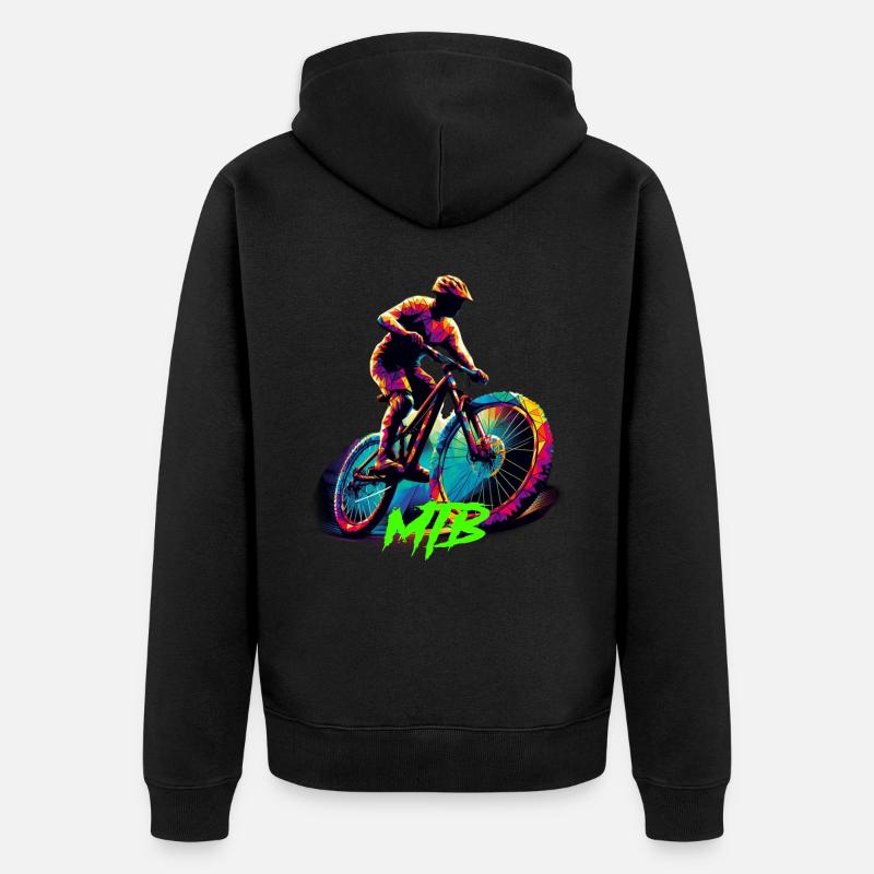 Vélo VTT - Veste à capuche bio Premium Unisexe - noir