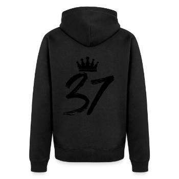 37 Couronne numérique - Veste à capuche bio Premium Unisexe - noir - Dos - Nico (187cm)