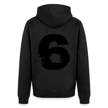 6 Nombre - Veste à capuche bio Premium Unisexe - noir - Dos - Nico (187cm)