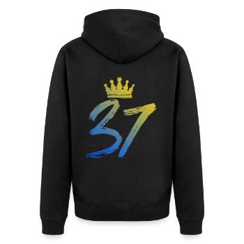 37 Couronne numérique - Veste à capuche bio Premium Unisexe - noir - Dos - Nico (187cm)