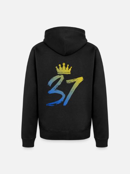 37 Couronne numérique - Veste à capuche bio Premium Unisexe - noir