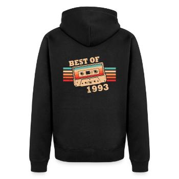 Best Of 1993 Vintage Rétro Cassette - Veste à capuche bio Premium Unisexe - noir - Dos - Nico (187cm)