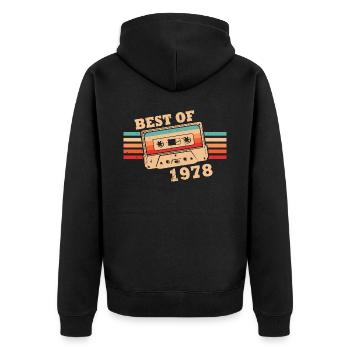 Best Of 1978 Vintage Retro Kassette - Unisex Premium Bio Zip Hoodie - Schwarz - Hinten - Nico (187cm)