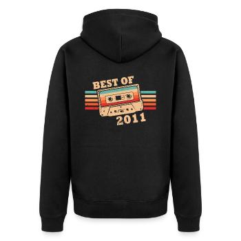 Best Of 2011 Vintage Rétro Cassette - Veste à capuche bio Premium Unisexe - noir - Dos - Nico (187cm)